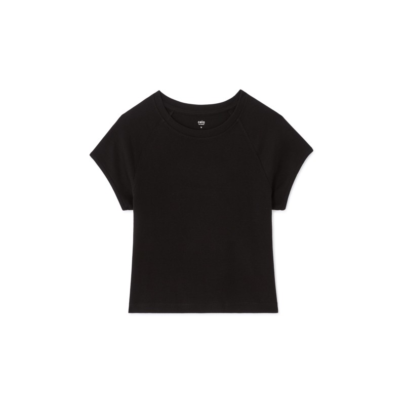 T-shirt uni court en coton | Confort et style tendance