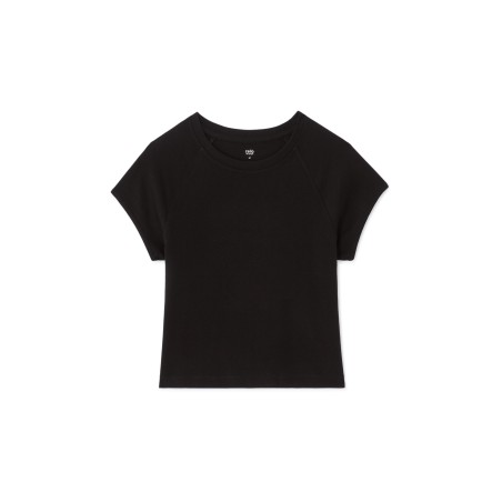 T-shirt uni court en coton | Confort et style tendance