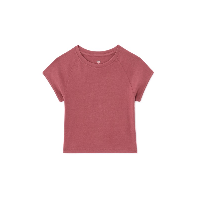 T-shirt uni court en coton | Confort et style tendance